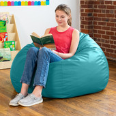 Jaxx Gumdrop Commercial Grade Bean Bag for Educational Environments, Large Size - Premium Vinyl - Turquoise