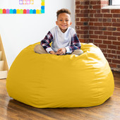 Jaxx Gumdrop Commercial Grade Bean Bag for Educational Environments, Large Size - Premium Vinyl - Yellow
