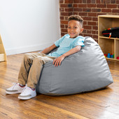 Jaxx Gumdrop Jr. Kids Bean Bag for Early Childhood & Educational Environments, Premium Vinyl - Submarine Grey