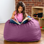 Jaxx Gumdrop Jr. Kids Bean Bag for Early Childhood & Educational Environments, Premium Vinyl - Plum