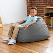 Jaxx Gumdrop Jr. Kids Bean Bag for Early Childhood & Educational Environments, Premium Vinyl - Charcoal
