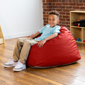Jaxx Gumdrop Jr. Kids Bean Bag for Early Childhood & Educational Environments, Premium Vinyl - Red
