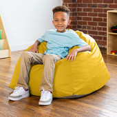 Jaxx Gumdrop Jr. Kids Bean Bag for Early Childhood & Educational Environments, Premium Vinyl - Yellow