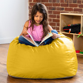 Jaxx Gumdrop Jr. Kids Bean Bag for Early Childhood & Educational Environments, Premium Vinyl - Yellow