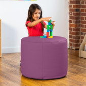 Jaxx Spring Modular Pouf Classroom Bean Bag Seat, Premium Vinyl - Plum