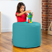 Jaxx Spring Modular Pouf Classroom Bean Bag Seat, Premium Vinyl - Turquoise