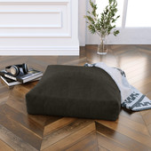 Jaxx Brio Large Décor Floor Pillow / Meditation Yoga Cushion, Plush Microvelvet, Charcoal