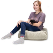 Jaxx Brio Large Décor Floor Pillow / Meditation Yoga Cushion, Plush Microvelvet, Ivory