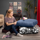 Jaxx Brio Large Décor Floor Pillow / Meditation Yoga Cushion, Plush Microvelvet, Indigo