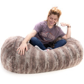 Jaxx Bean Bags Sofa Saxx Bean Bag Lounger, 4-Feet - Premium Luxe Fur - Mountain Fox