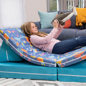 Jaxx Playscape - Imaginative Modular Furniture Playset/Sofa - Fun Kids Patterns, Mermaids / Aqua