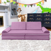 Playscape Deluxe Plush Velvet Kids 6 Piece Modular Couch / Playset, Violet