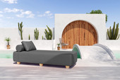 Jaxx Alvy Outdoor Sun Lounger  Luxurious Sunbed with Maple Feet, Sunbrella Charcoal