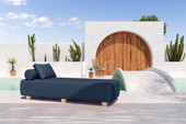 Jaxx Alvy Outdoor Sun Lounger  Luxurious Sunbed with Maple Feet, Sunbrella Indigo