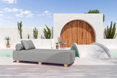 Jaxx Alvy Outdoor Sun Lounger  Luxurious Sunbed with Maple Feet, Sunbrella Granite