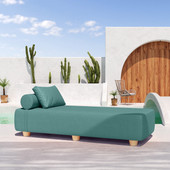 Jaxx Alvy Outdoor Sun Lounger  Luxurious Sunbed with Maple Feet, Sunbrella Breeze