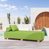 Jaxx Alvy Outdoor Sun Lounger  Luxurious Sunbed with Maple Feet, Sunbrella Parrot Green