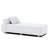 Jaxx Alvy Indoor Lounger / Daybed - Luxurious Lounger with Maple Feet, Boucle White