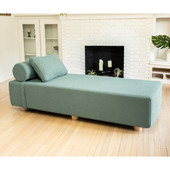 Jaxx Alvy Indoor Lounger / Daybed - Luxurious Lounger with Maple Feet, Boucle Green