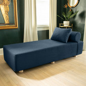 Jaxx Alvy Indoor Lounger / Daybed - Luxurious Lounger with Maple Feet, Boucle Navy