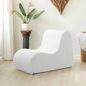 Jaxx Uptown Modern Armless Accent Chair, Boucle White