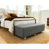 Jaxx Caya 4-in-1 Large Bed Bench, Giant Ottoman, Dining Bench, and Yoga and Massage Platform, King, Boucle Dark Grey