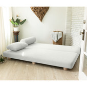 Jaxx Avida Daybed  Fold Out Queen Sleeper  Premium Boucle: Sleek and Modern Lounge for Relaxing and Overnight Guests - White