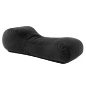 Jaxx Arlo Lounger Bean Bag Chair - Two-Tone - Quilted Microvelvet, Black