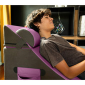 Jaxx Flexx V-Tex Convertible 3 in 1 Gamer Chair, Table, & Ottoman w/ Adjustable Headrest & Pocket - Vinyl Plum