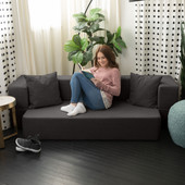 Zenzi Loveseat Twin - Convertible Couch / Twin Sleeper, Bru Smart  - Ebony