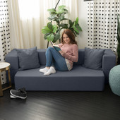 Zenzi Loveseat Twin - Convertible Couch / Twin Sleeper, Bru Smart  - Blue Denim