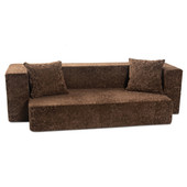 Zenzi Loveseat Twin - Convertible Couch / Twin Sleeper, Paisley Microvelvet Brown