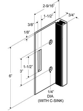 Flat Top Keeper for In Swing Doors, Clear Anodized Aluminum