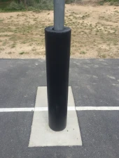 AK Athletic Pole Pad 4' Tall x 8" Diameter, 2" Polyurethane Foam, Resealable Closure