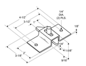 Universal Slide Latch Aluminum 3-1/2" On Center Hole Spacing