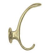 Double Prong Hook, Brass Finish -3491 Allegion Shiffler Furniture and Equipment for Schools