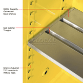 Yellow Vertical drum Safety Cabinet, 110 Gallon Capacity