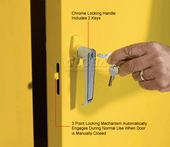 Yellow Vertical drum Safety Cabinet, 110 Gallon Capacity