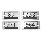 Locker number plates '26-50' Aluminum with black numbers 1-1/16" x 2-5/16" Other Shiffler Furniture and Equipment for Schools