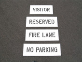 12 in. NO PARKING stencil Newstripe, Inc. Shiffler Furniture and Equipment for Schools