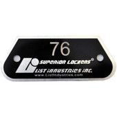 Number plate for Hallowell Lockers; rectangle, Includes (2) RV101 rivets; specify Number sequence Hallowell Shiffler Furniture and Equipment for Schools
