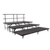 National Public Seating SST48C Stage Set 48Wx96Lx8H, 48Wx96Lx16H, 48Wx96Lx24H & two guard rails National Public Seating Shiffler Furniture and Equipment for Schools