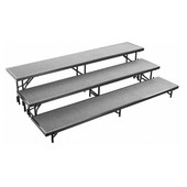 National Public Seating RS3LC 3 Level Straight Riser 18Wx96Lx8H & 18Wx96Lx16H & 18Wx96Lx24H Carpet National Public Seating Shiffler Furniture and Equipment for Schools