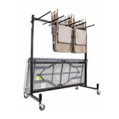 National Public Seating combination folding chair/table truck, up to 42 chairs and 12 tables (bungee cords included)