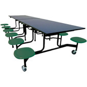 Palmer 59T Series Mobile Folding Cafeteria Table with 12 Stools and Adjustable 27/29" Height - 12'L x 30"W Palmer Hamilton, LLC Shiffler Furniture and Equipment for Schools