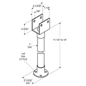 Stainless Steel Adjustable pilaster Post For 1-1/4 Ceiling hung Pilaster Other Shiffler Furniture and Equipment for Schools
