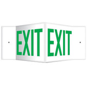 8" x 12" Projection 3D EXIT Sign, green on white Accuform Signs Shiffler Furniture and Equipment for Schools