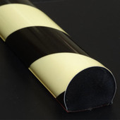 Type C Round Surface Protector - Self Adhesive 16 Feet x 1 9/16" - Black & Yellow. american permalight Shiffler Furniture and Equipment for Schools