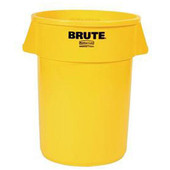 BRUTE 32-gal Trash Bin without Lid - Yellow Newell Rubbermaid Shiffler Furniture and Equipment for Schools