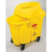 WaveBrake 35 Qt. Institutional Mop Bucket with Wringer Combo, Yellow Newell Rubbermaid Shiffler Furniture and Equipment for Schools